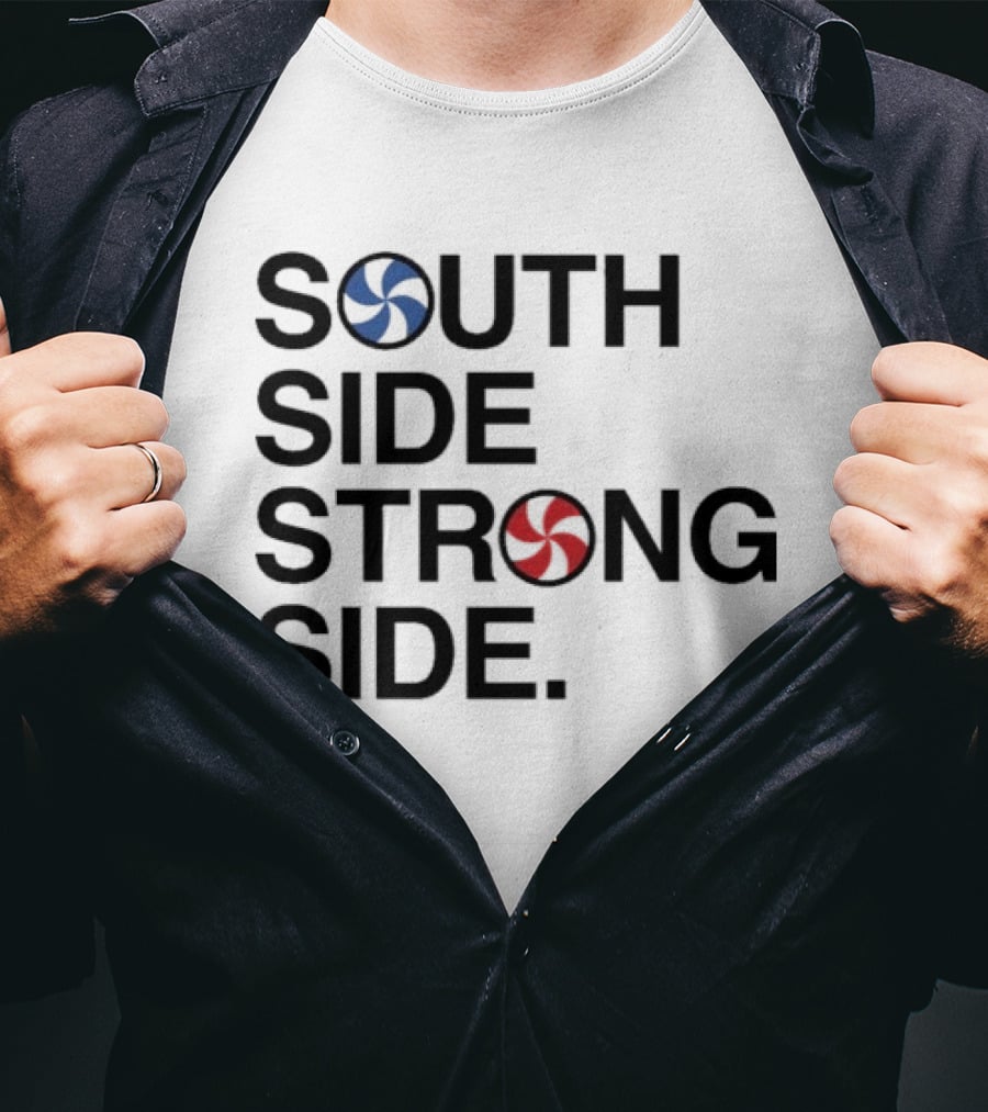 Chicago White Sox South Side Strong Side With Red And Blue Baseball T-Shirt