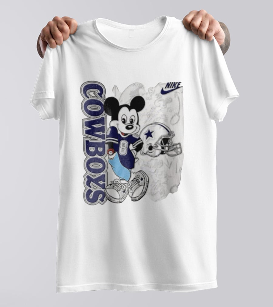 Cowboys Mickey Mouse 8 Football Jersey Cartoon Nike T-Shirt