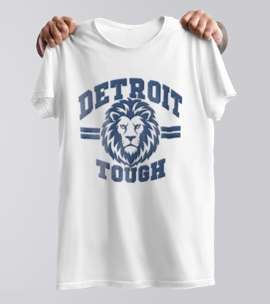 Detroit Tough Blue Lion Head T-Shirt