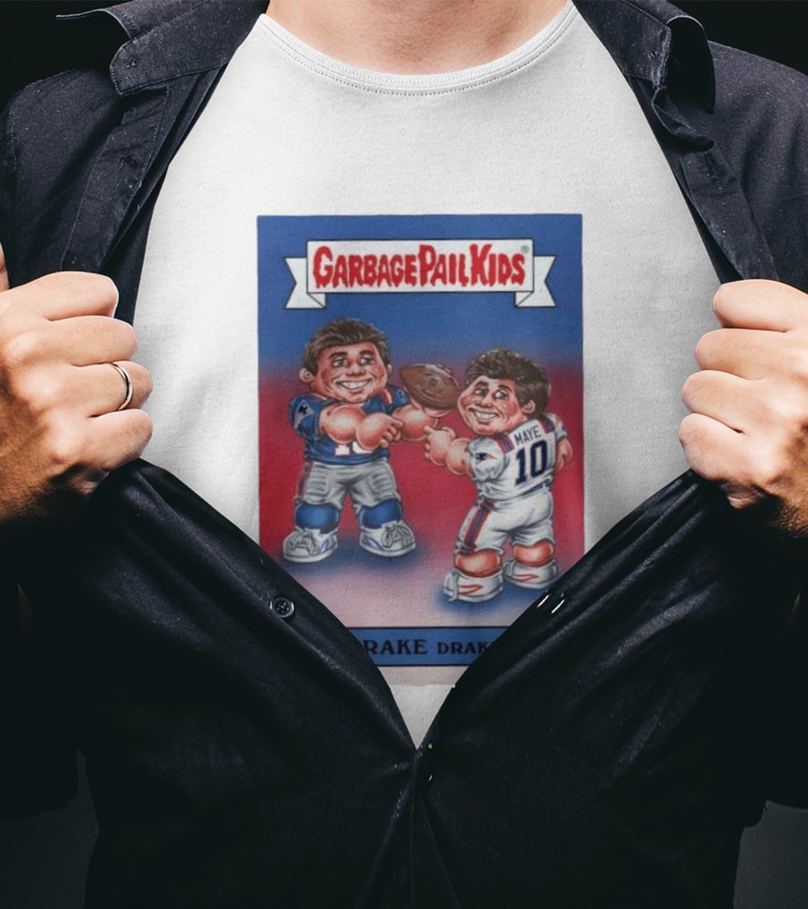 Garbage Pail Kids Drake Maye New England Patriots 10 T-Shirt