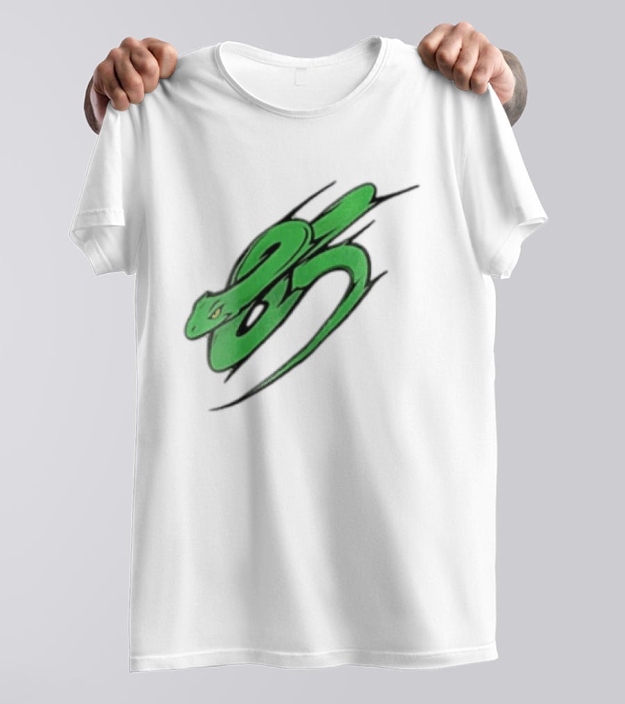 Green Snake Shaped Number Five Serpent T-Shirt