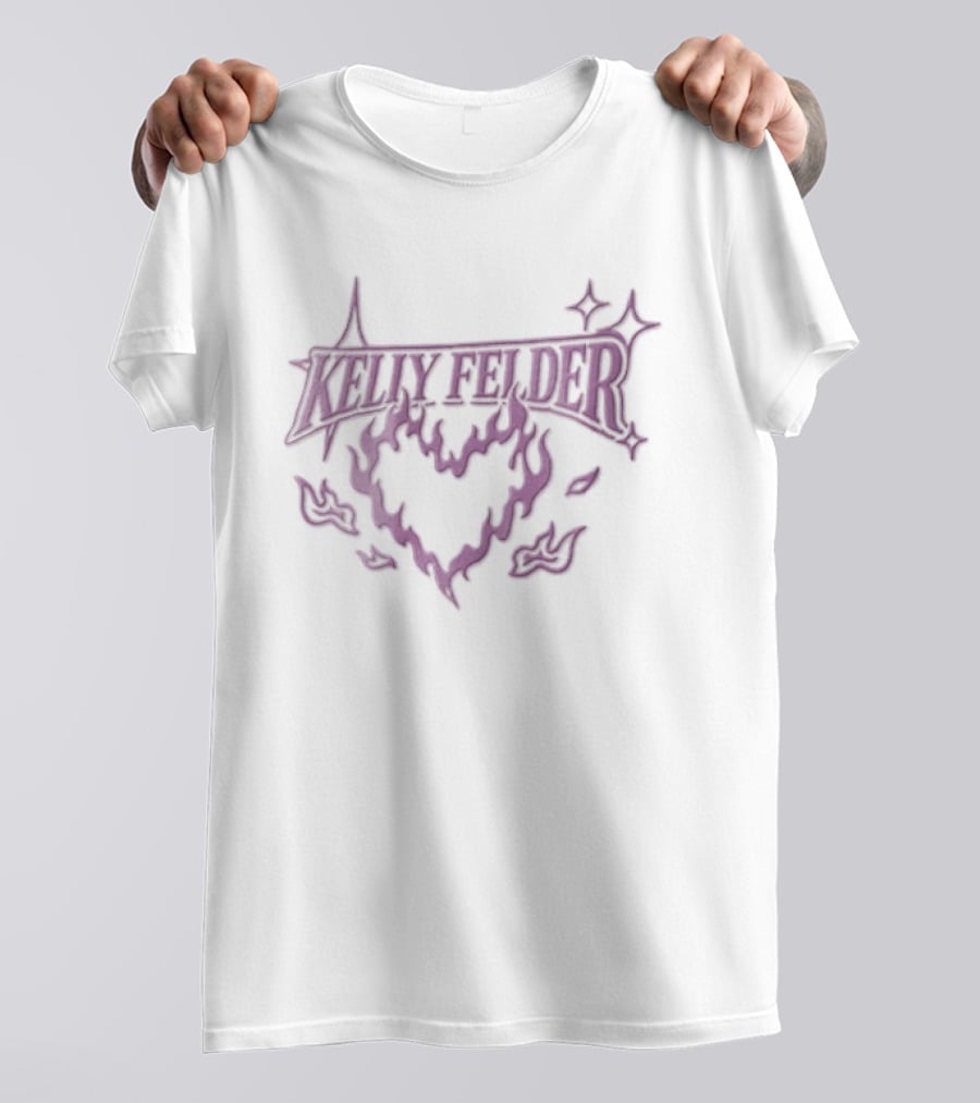 Kelly Felder Purple Flaming Heart Sparkle T-Shirt
