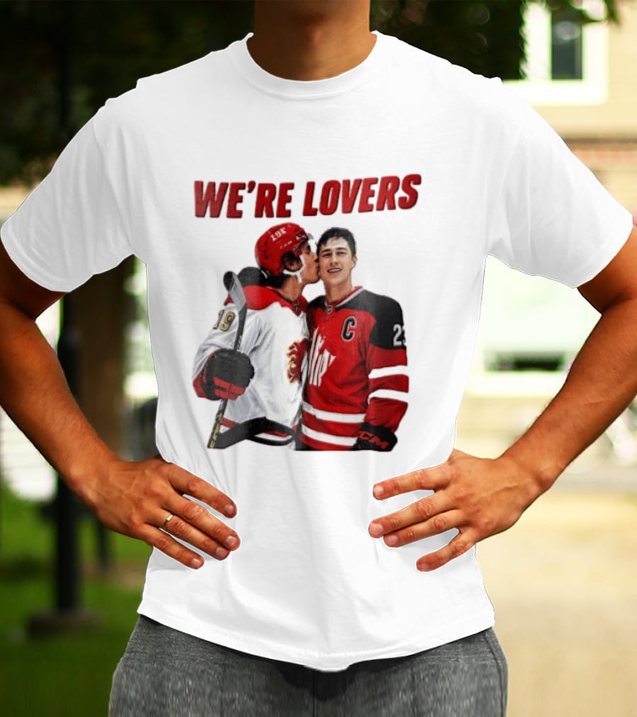 NHL Calgary Flames Matthew Tkachuk Quinn Hughes We're Lovers T-Shirt