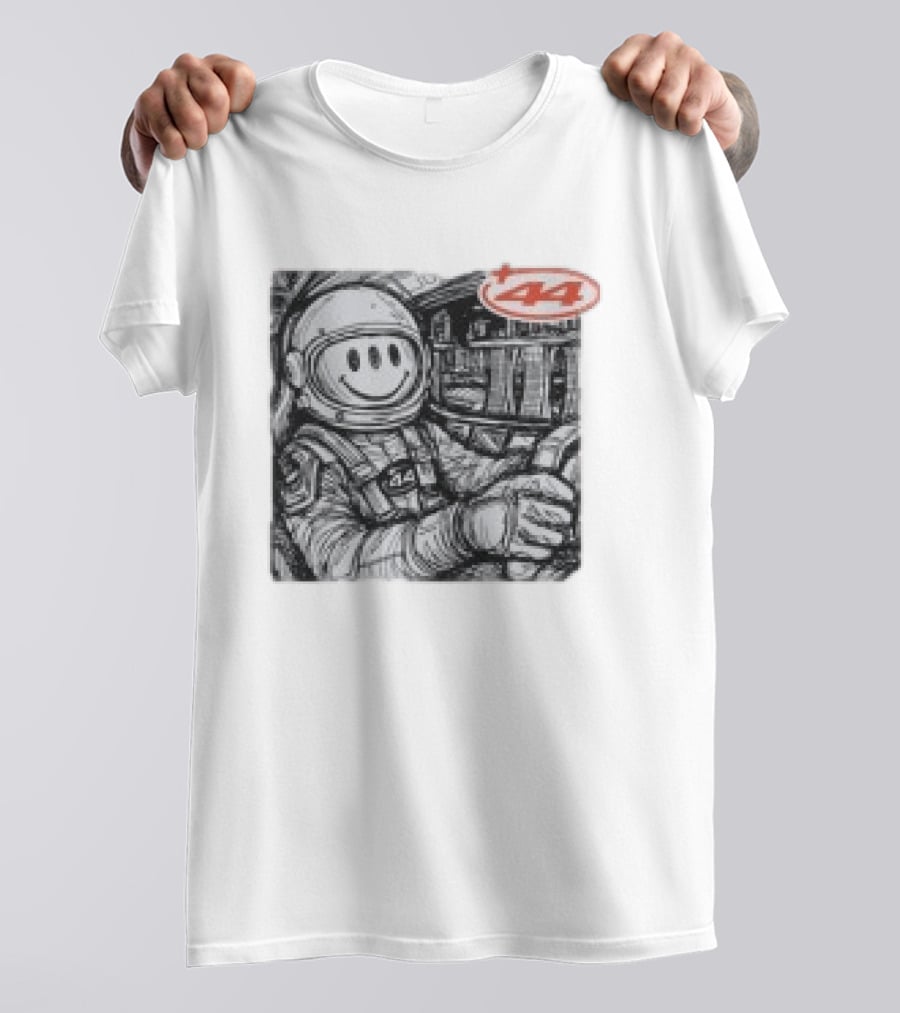 Plus44 Cosmic Circuit Astronaut With Smiley Face Helmet In Spacecraft T-Shirt
