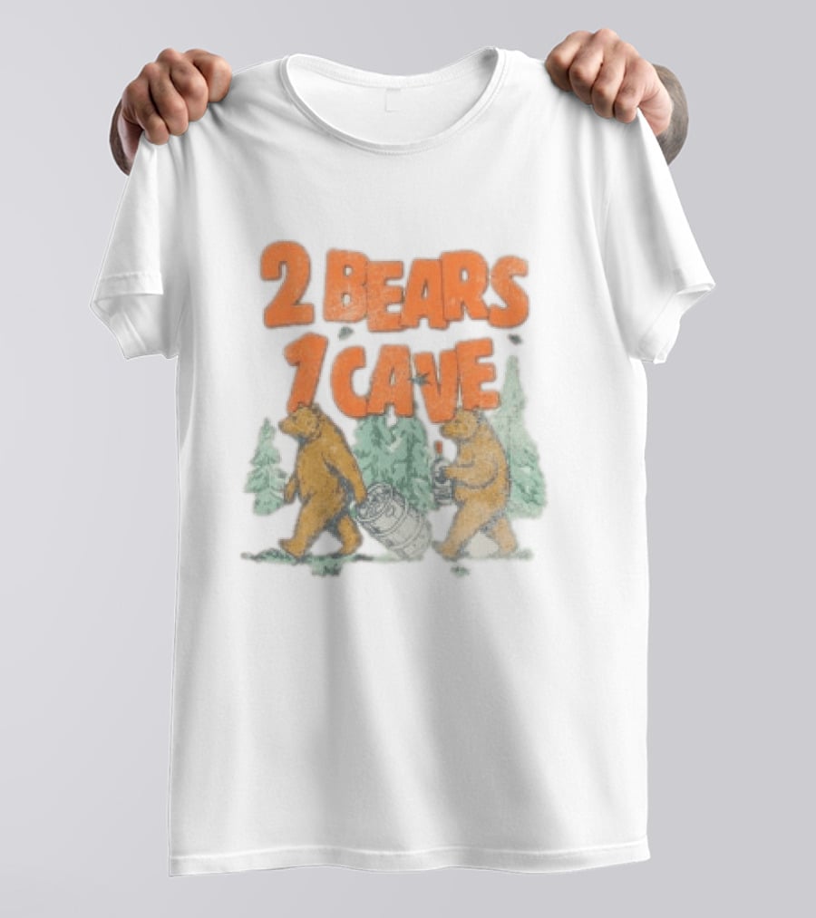 YMH Studios 2 Bears 1 Cave Carrying Keg In Forest T-Shirt