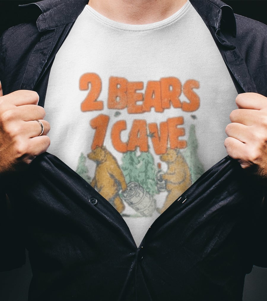 YMH Studios 2 Bears 1 Cave Carrying Keg In Forest T-Shirt