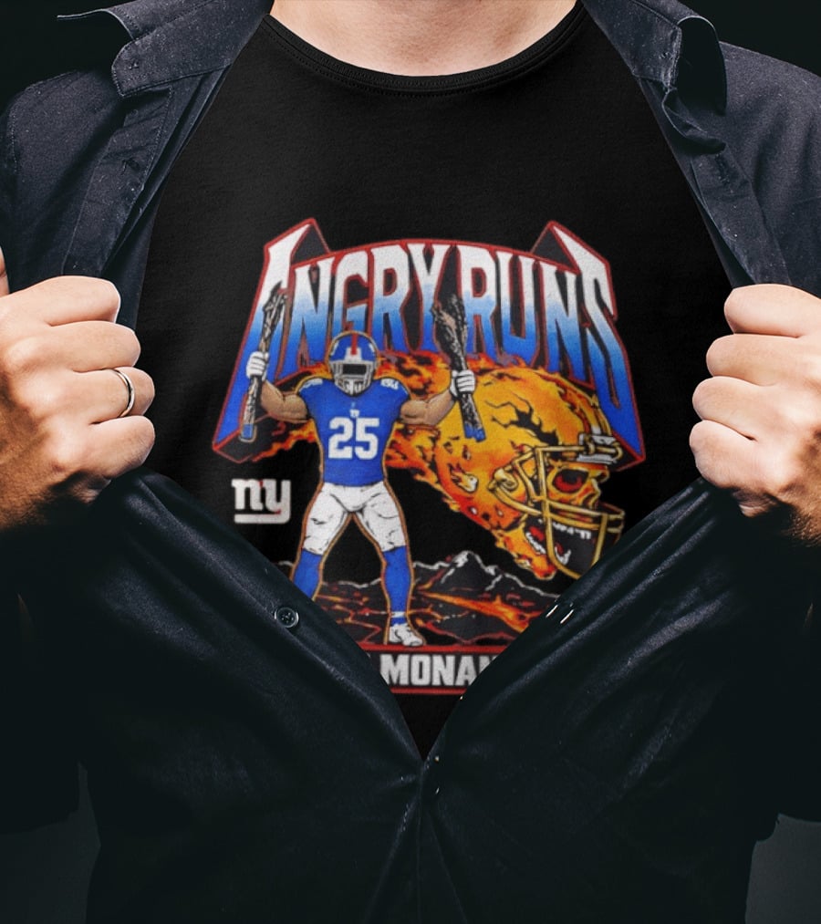 Angry Runs Kyle Monangai 25 Explosive Football T-Shirt