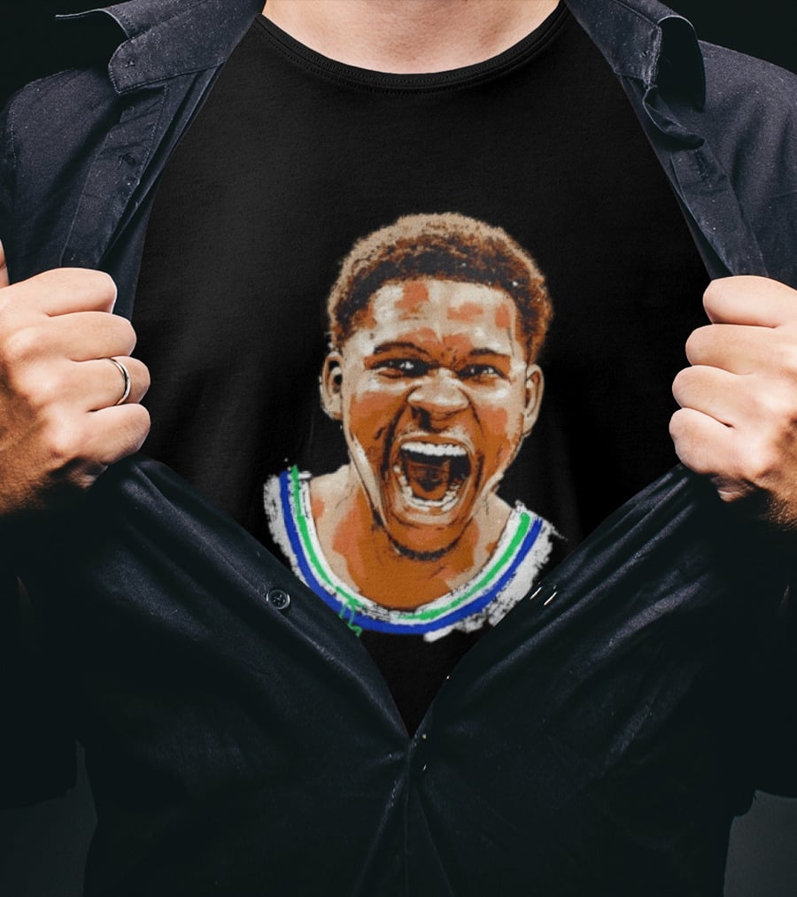 Anthony Edwards Minnesota Timberwolves Basketball Player Signature T-Shirt