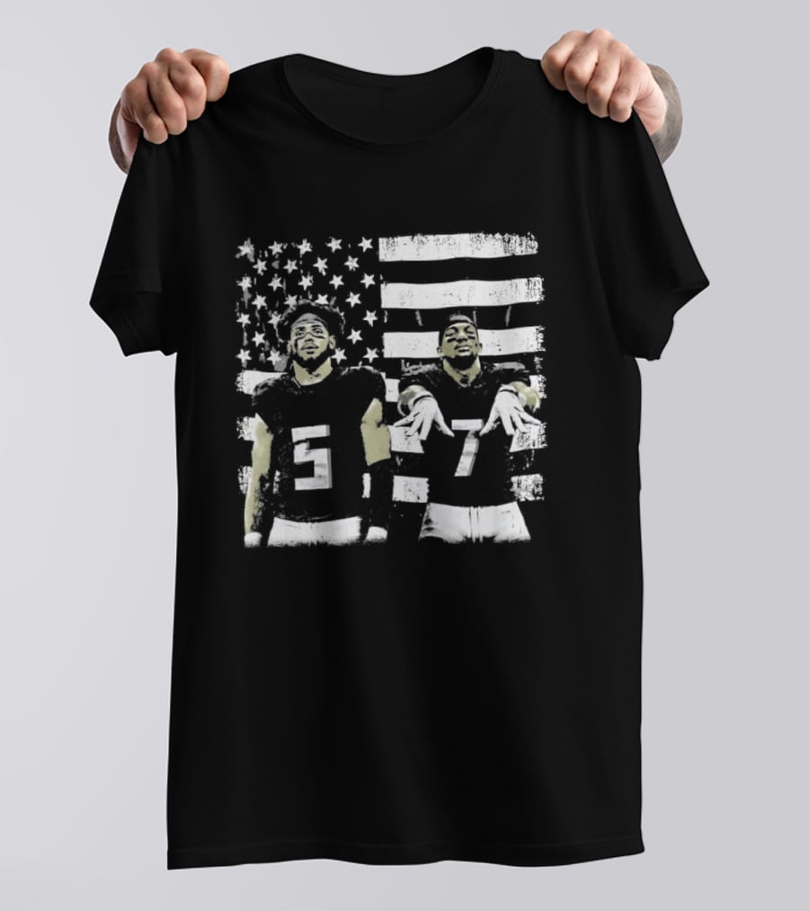 Bijan Robinson Drake London Atlanta USA Flag Football Collaboration T-Shirt