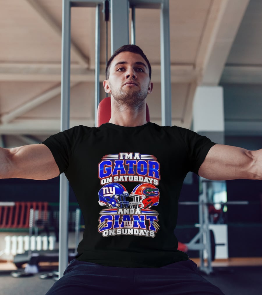 I'm A Gator On Saturdays And A Giant On Sundays NY Helmets T-Shirt