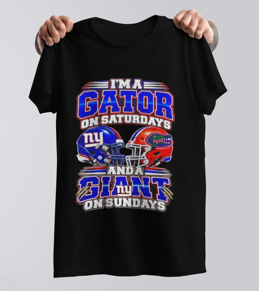 I'm A Gator On Saturdays And A Giant On Sundays NY Helmets T-Shirt