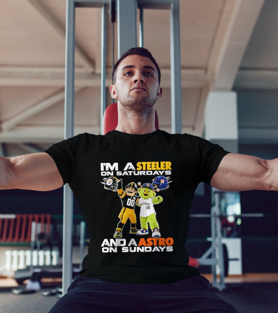 I'm A Steeler On Saturdays And An Astro On Sundays Football And Baseball Mascots T-Shirt