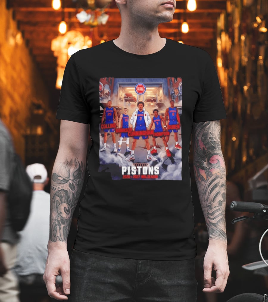 Detroit Pistons 2026 2027 NBA Season Cunningham Thompson Duren Robinson Collins T-Shirt