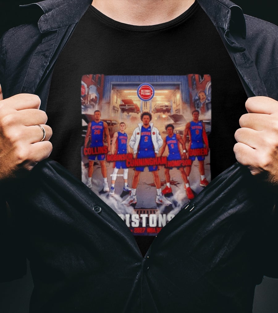 Detroit Pistons 2026 2027 NBA Season Cunningham Thompson Duren Robinson Collins T-Shirt