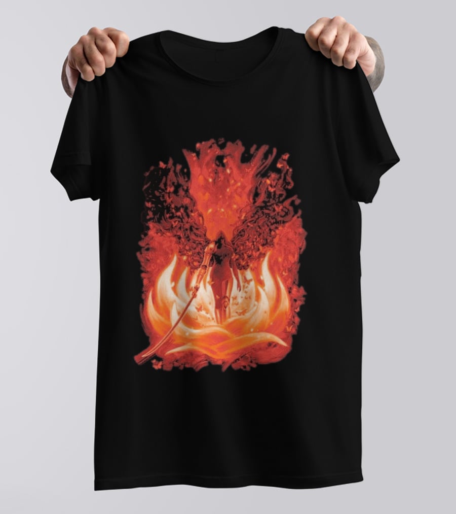 Elden Ring Scarlet Bloom Sword Woman Fiery Flower T-Shirt