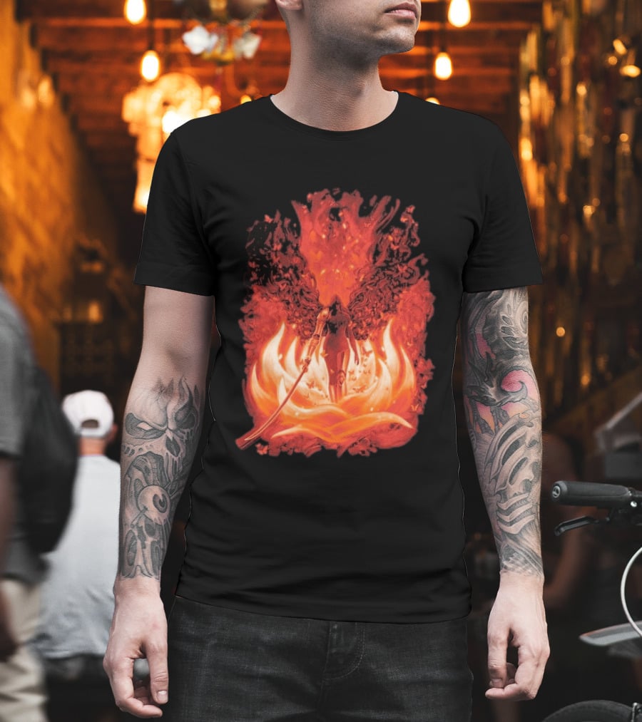 Elden Ring Scarlet Bloom Sword Woman Fiery Flower T-Shirt
