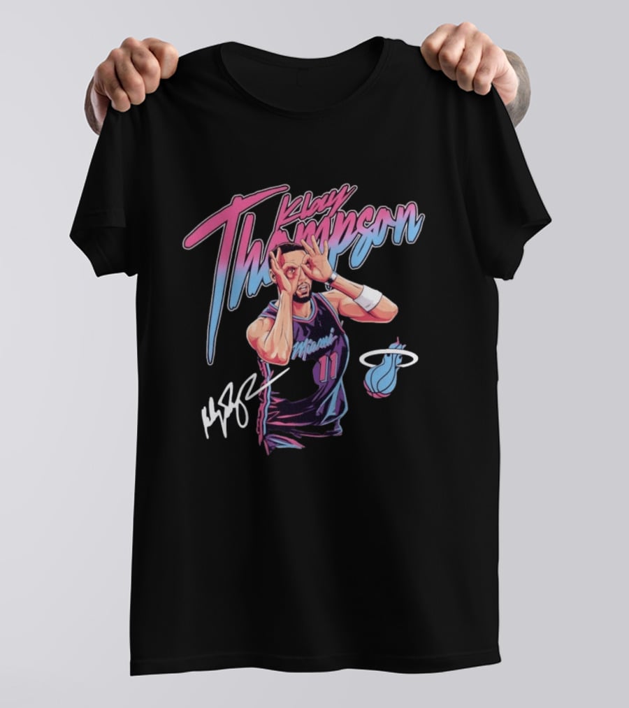 Klay Thompson Miami Heat 11 Three Goggles Signature T-Shirt