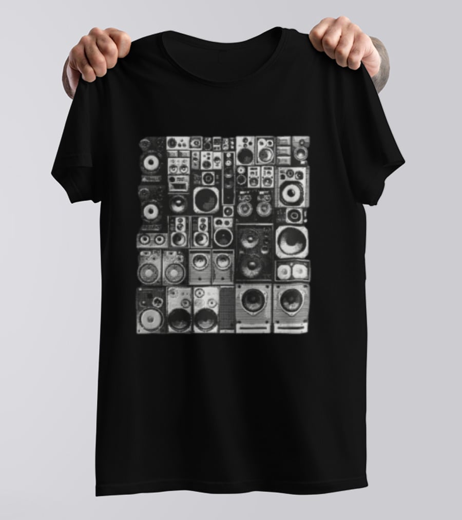Many Vintage Audio Speaker Cabinets Retro Sound System T-Shirt