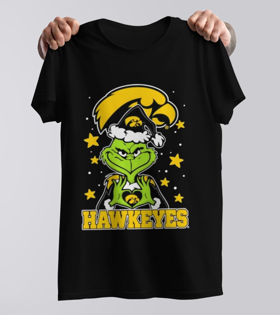 Iowa Hawkeyes Grinch Christmas NCAA Fan Gear T-Shirt