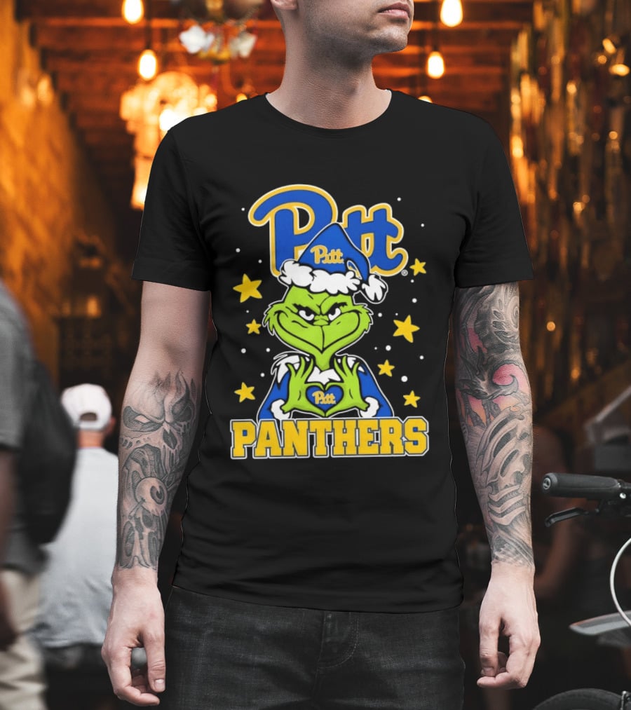 Pitt Panthers The Grinch Heart Hands University Of Pittsburgh T-Shirt
