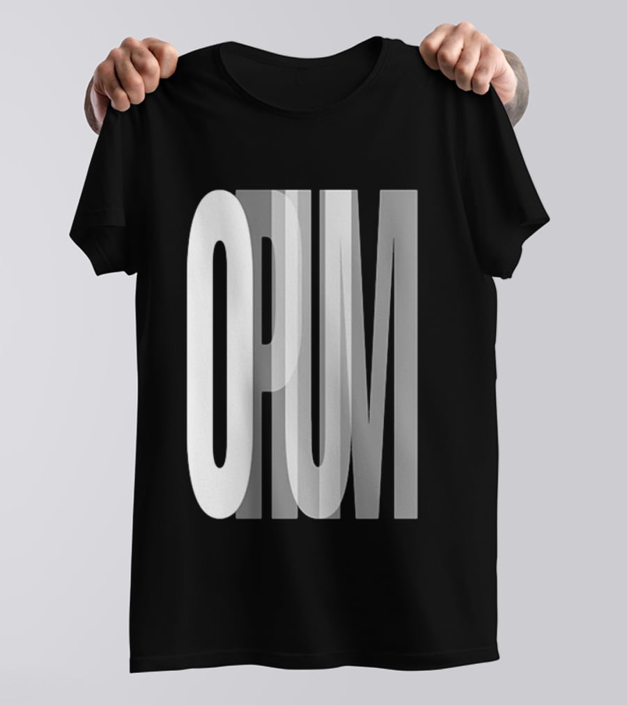 Opium Store Opium 00 Bold Text Optical Illusion T-Shirt