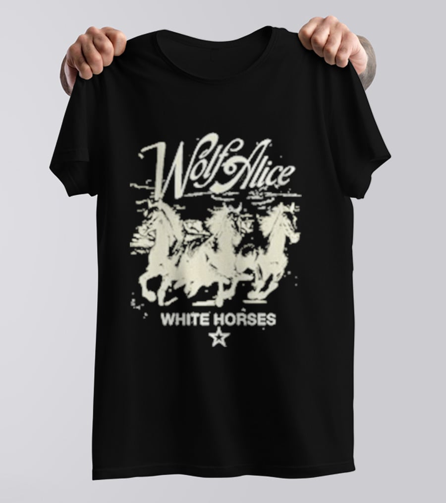 Wolf Alice White Horses Star Motif T-Shirt