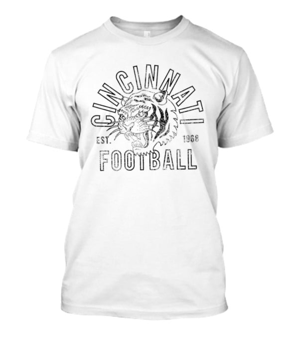 Cincinnati Football Est 1968 Tiger T-Shirt