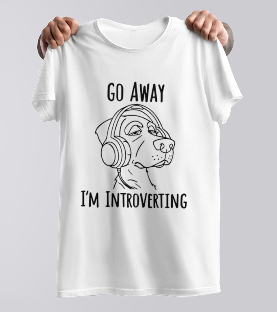 Go Away I'm Introverting Headphones Dog T-Shirt