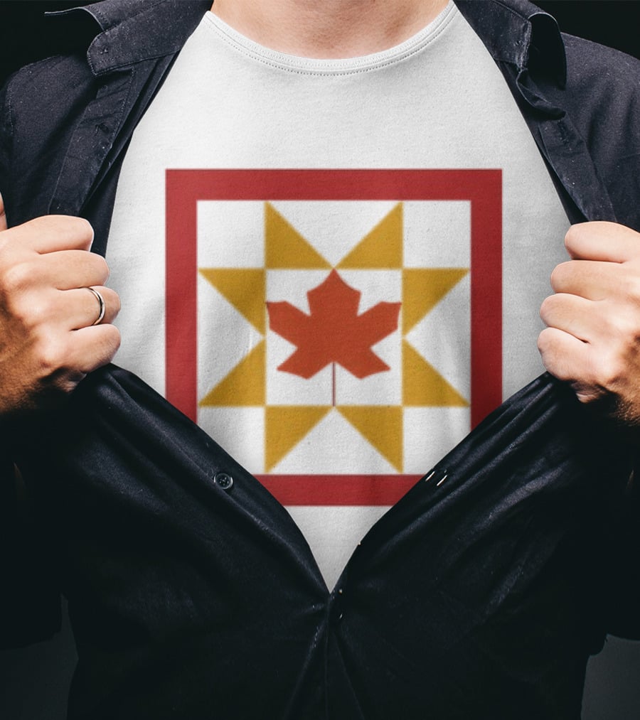 Kentucky Fall Quilt Maple Leaf Star Patchwork T-Shirt