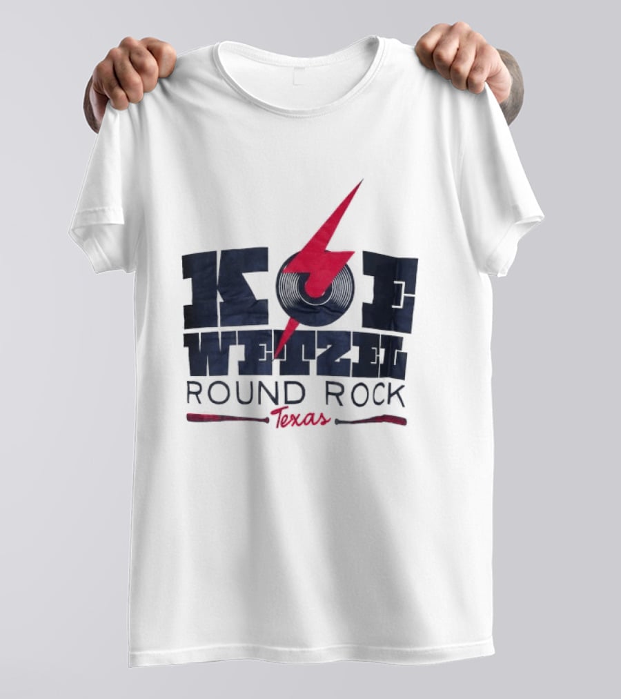 Koe Wetzel Round Rock Texas Red Lightning Bolt And Record T-Shirt