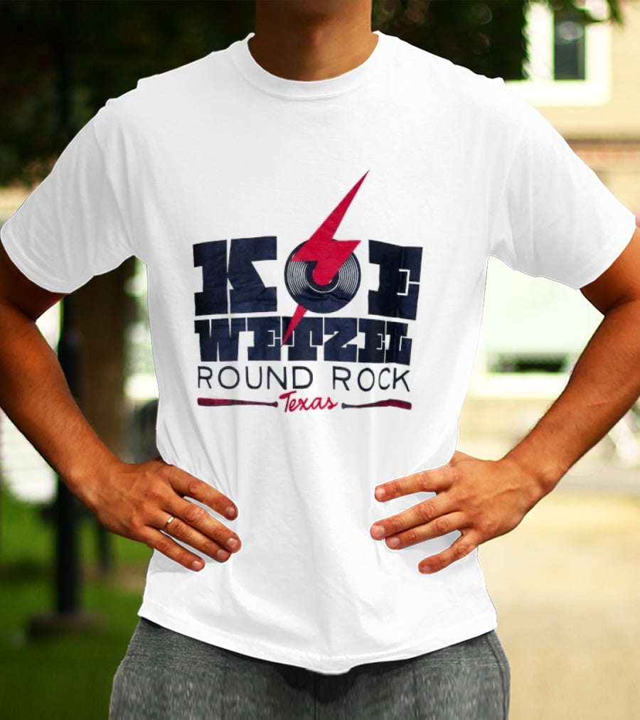 Koe Wetzel Round Rock Texas Red Lightning Bolt And Record T-Shirt