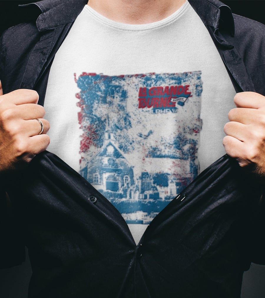 Lphf La Grande Tournee Quebec City Skyline Church Buildings T-Shirt