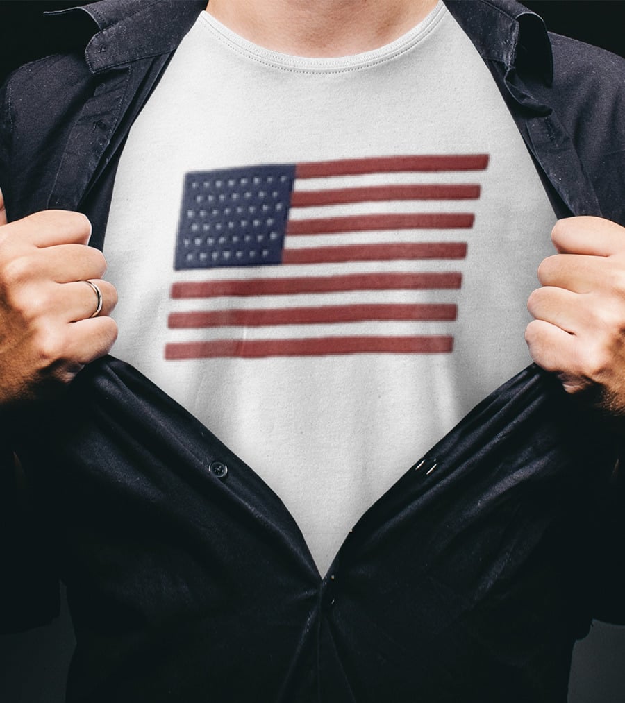 Pure Baseball American Flag Grey Stars And Stripes Iconic Heritage T-Shirt