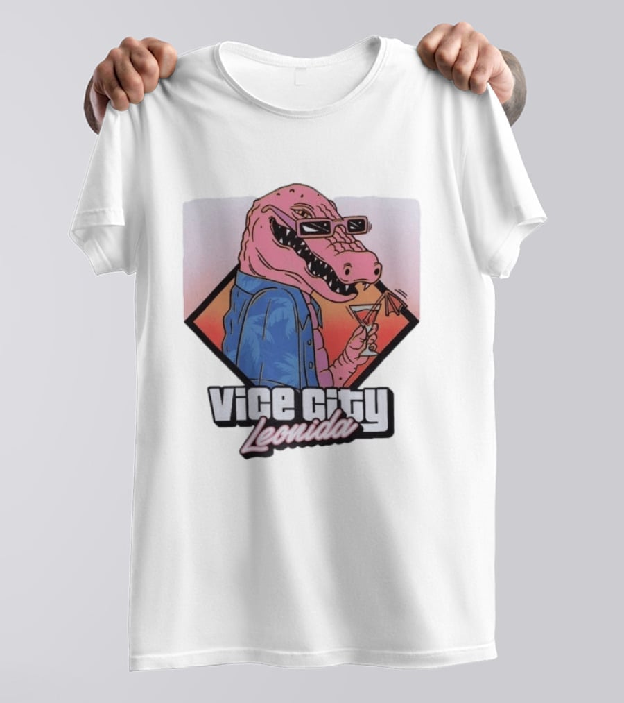 Grand Theft Auto Vice City Leonida Gator With Cocktail Rockstar Games VI T-Shirt