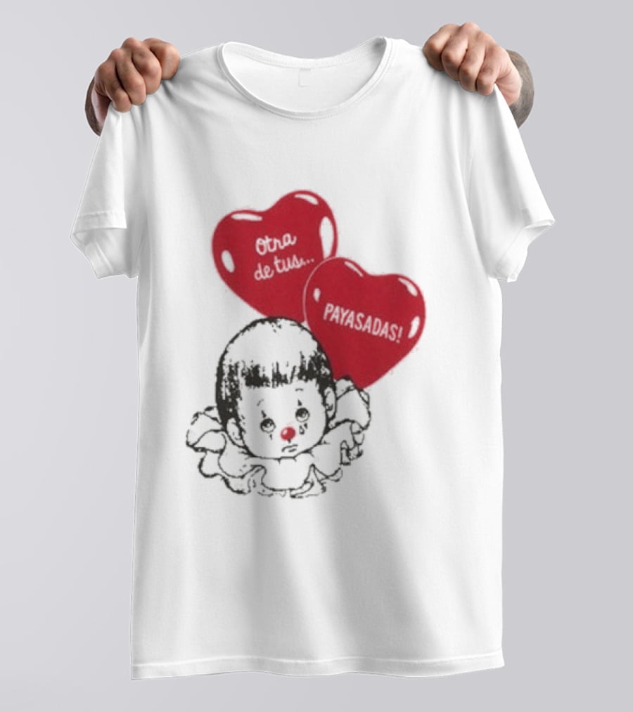 Willy Chavarria Payasadas Red Heart Balloons And Child Clown T-Shirt