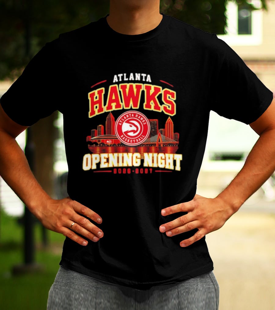 Atlanta Hawks Opening Night 2026 2027 Skyline Basketball T-Shirt