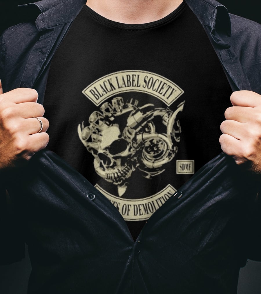 Black Label Society Engines Of Demolition Skull SDMF T-Shirt