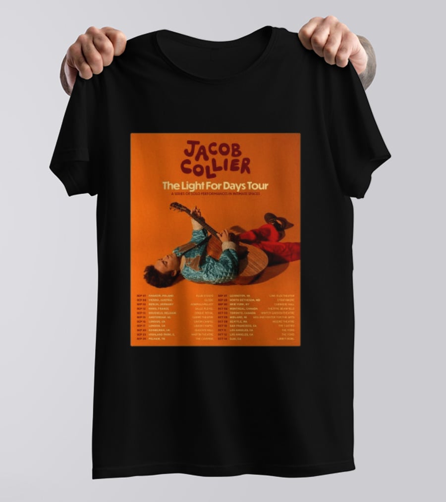 Jacob Collier The Light For Days Tour 2026 A Series Of Solo Performances In Intimate Spaces T-Shirt