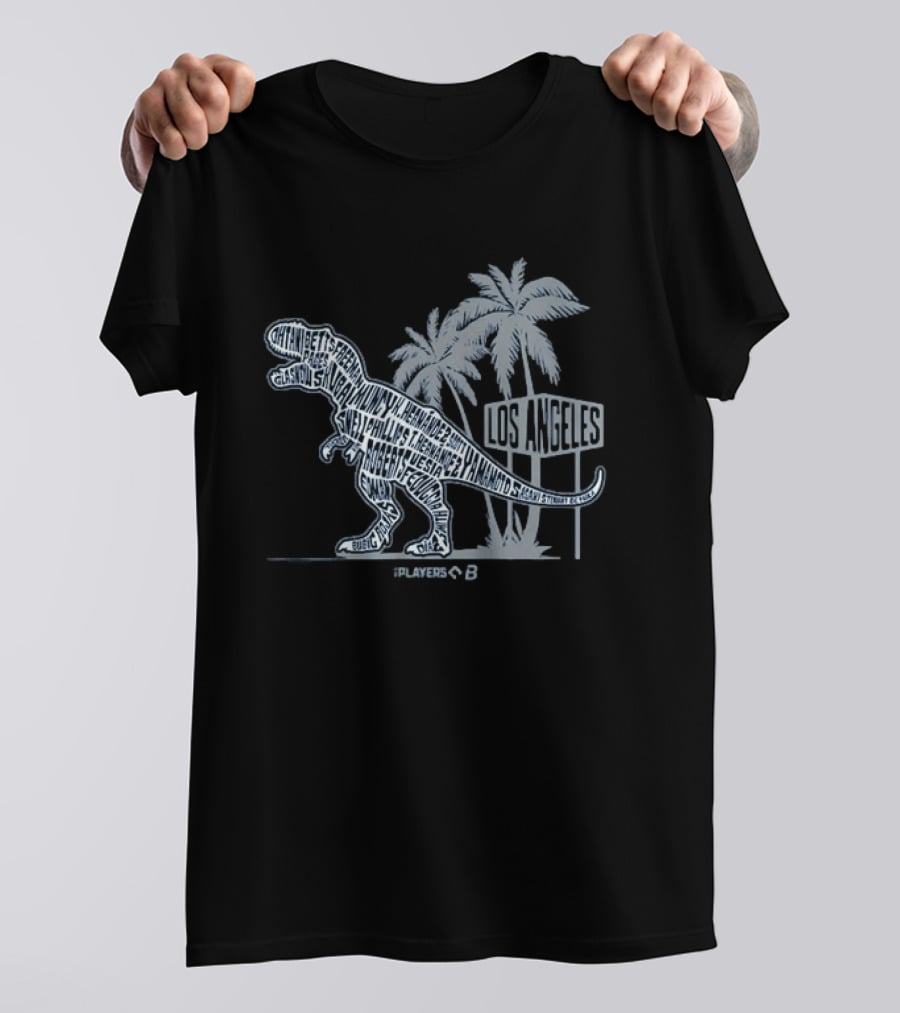 Players Los Angeles Dinosaurs Baseball Palm Trees T-Shirt