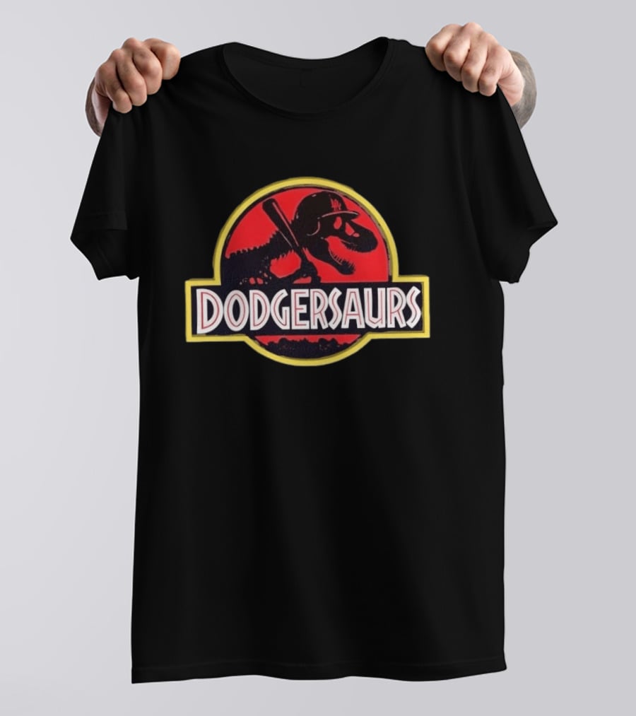 Dodgersaurs Los Angeles Dodgers Dinosaur Jurassic Mashup T-Shirt