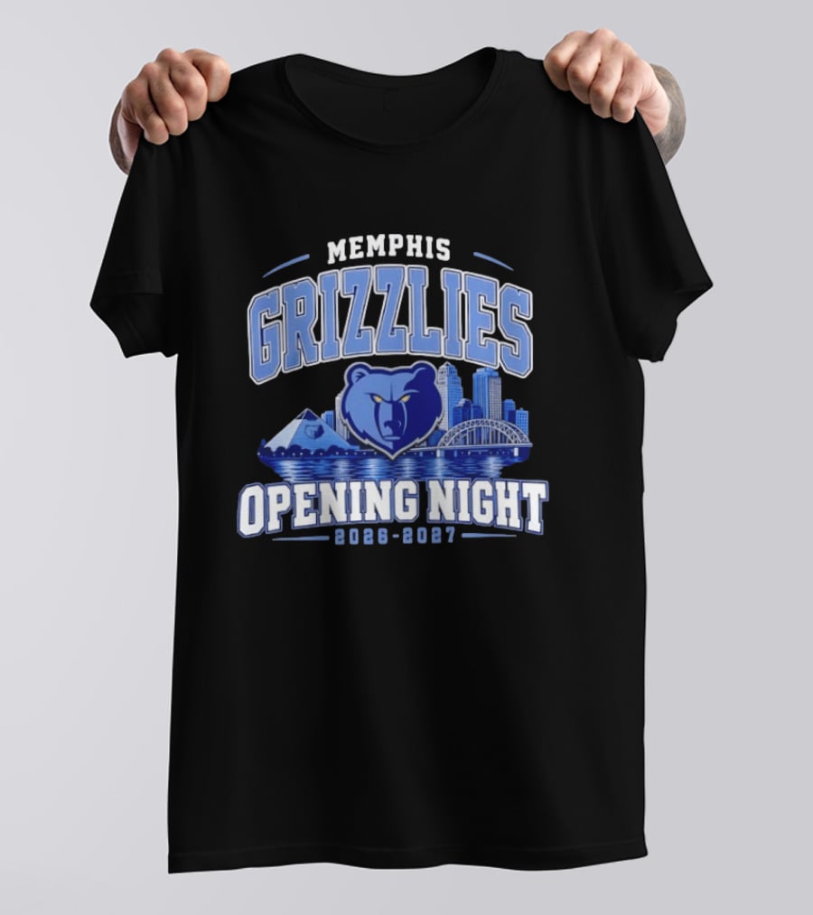 Memphis Grizzlies Opening Night 2026 2027 City Skyline NBA T-Shirt