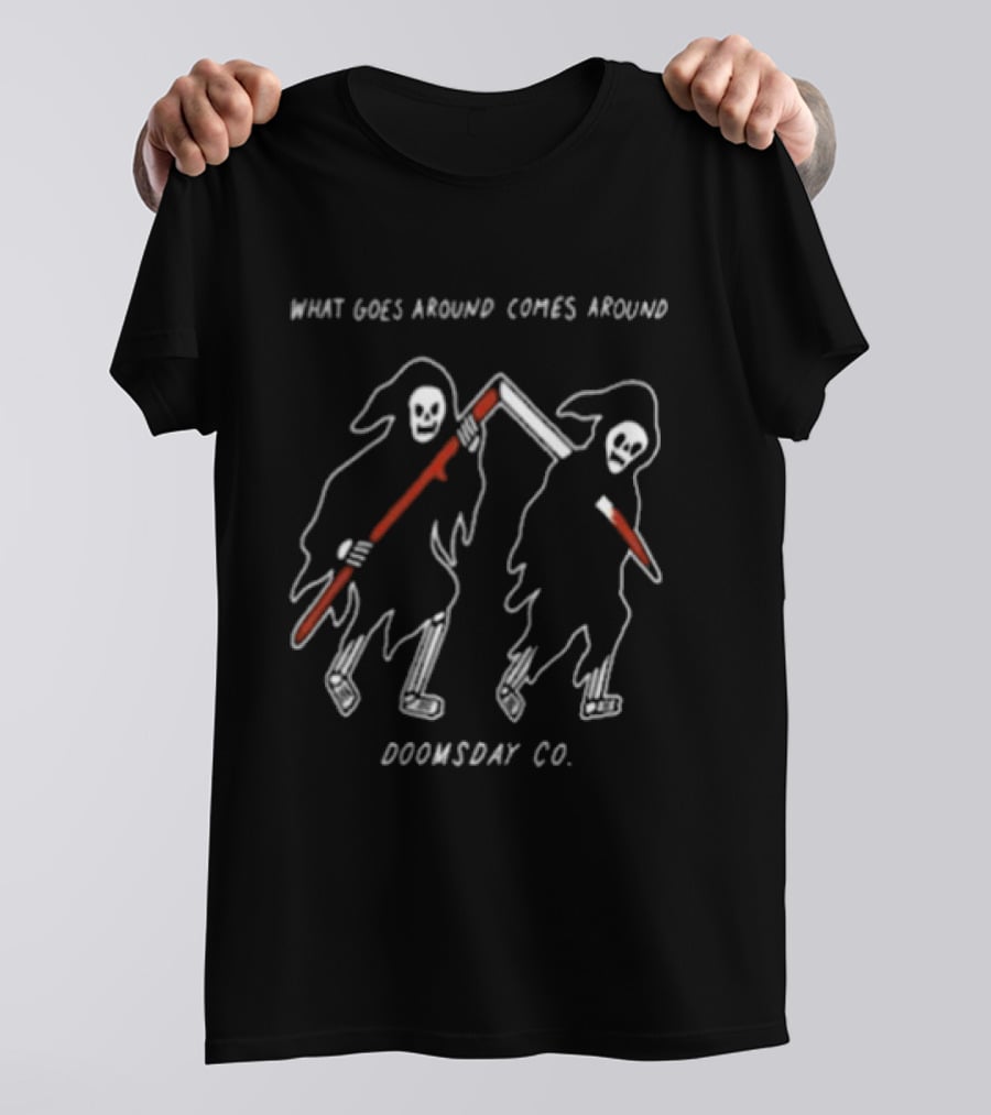 What Goes Around Comes Around Doomsday Co Black Grim Reaper T-Shirt