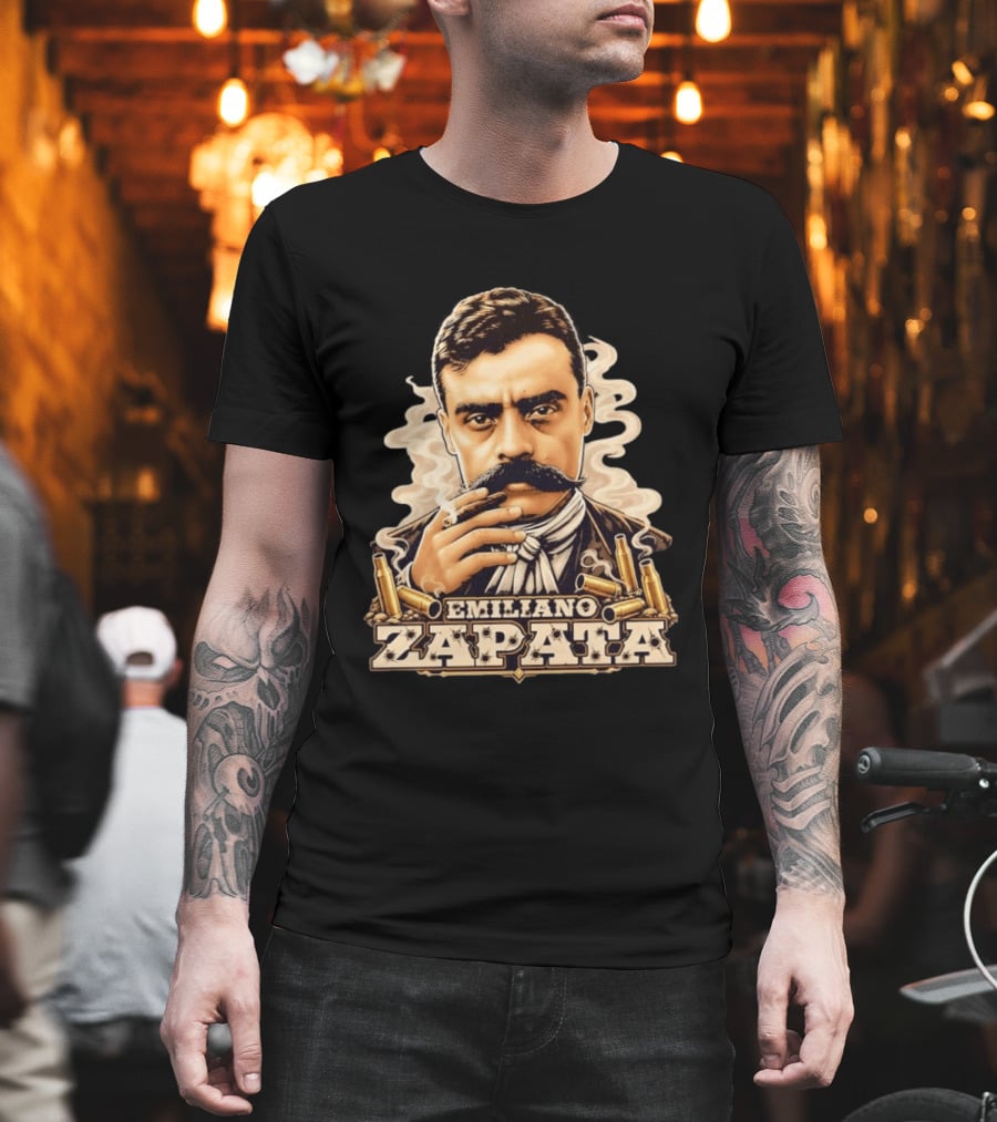 Emiliano Zapata Mexican Revolution Smoking Gun T-Shirt