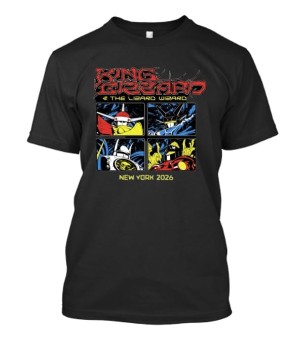 King Gizzard And The Lizard Wizard New York 2023 Robots Comic T-Shirt