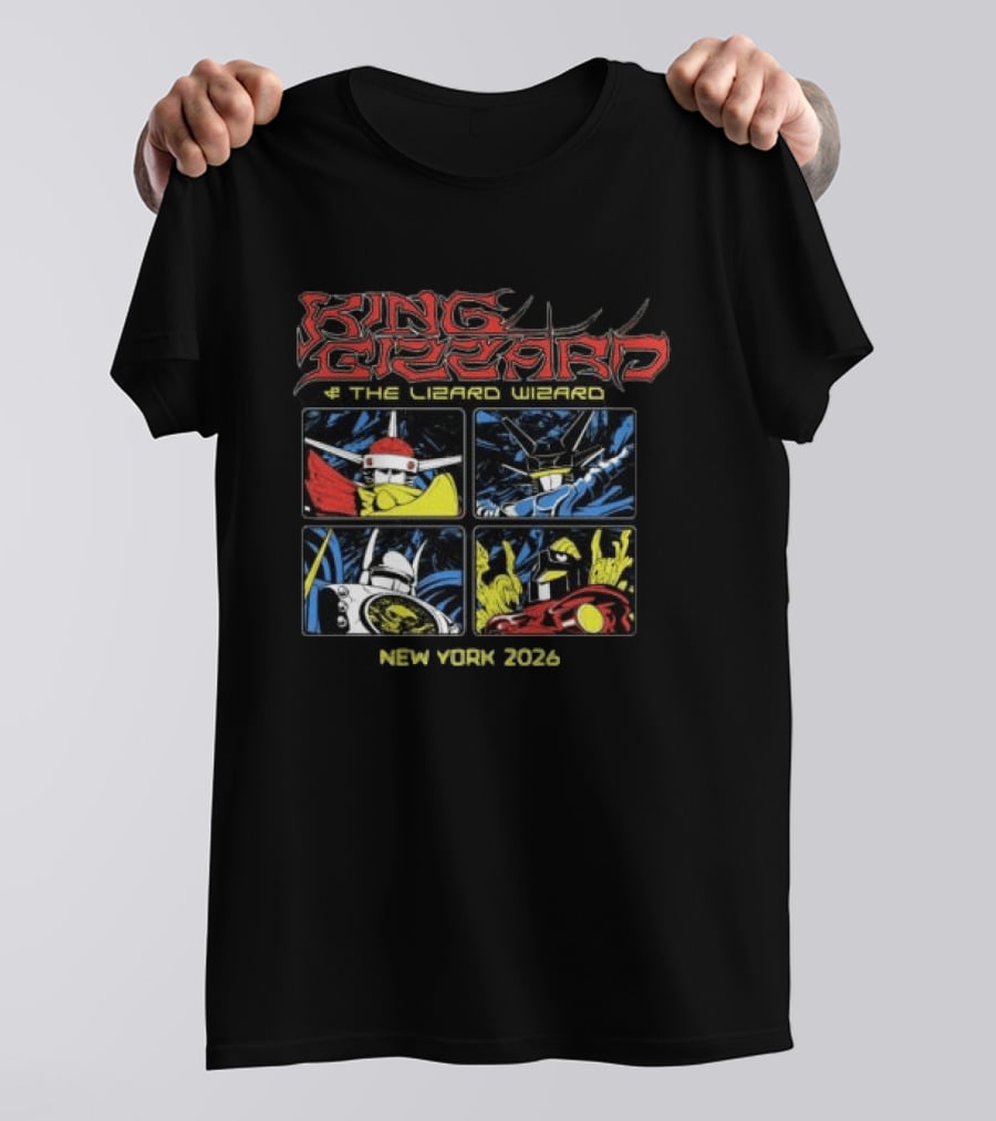 King Gizzard And The Lizard Wizard New York 2023 Robots Comic T-Shirt