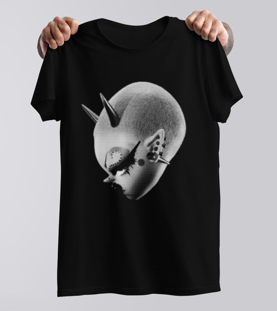 Poi And Keely Store The Bb Surreal 3D Punk Alien Head T-Shirt