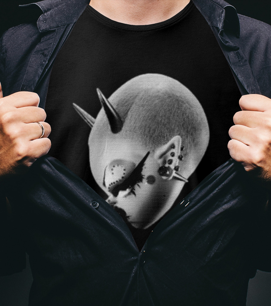 Poi And Keely Store The Bb Surreal 3D Punk Alien Head T-Shirt