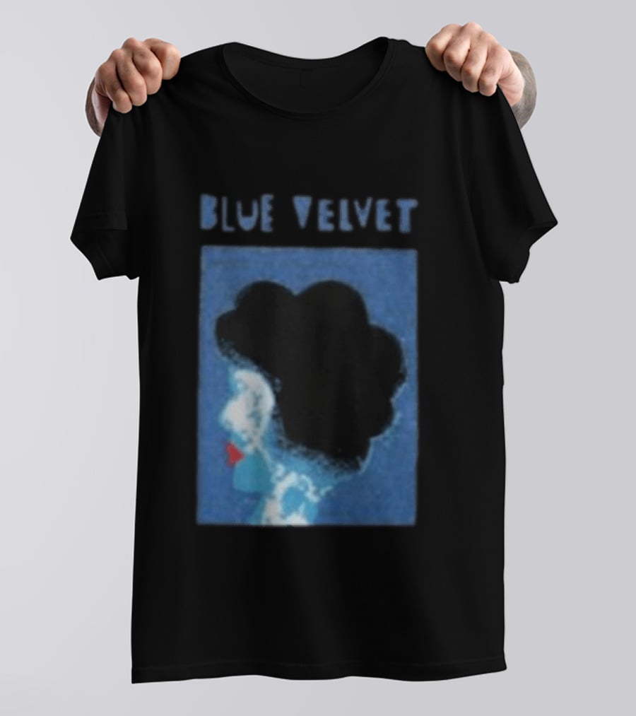 Blue Velvet Afro Silhouette Red Lips T-Shirt