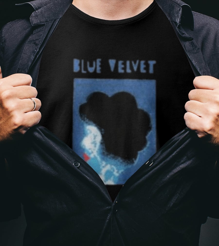 Blue Velvet Afro Silhouette Red Lips T-Shirt