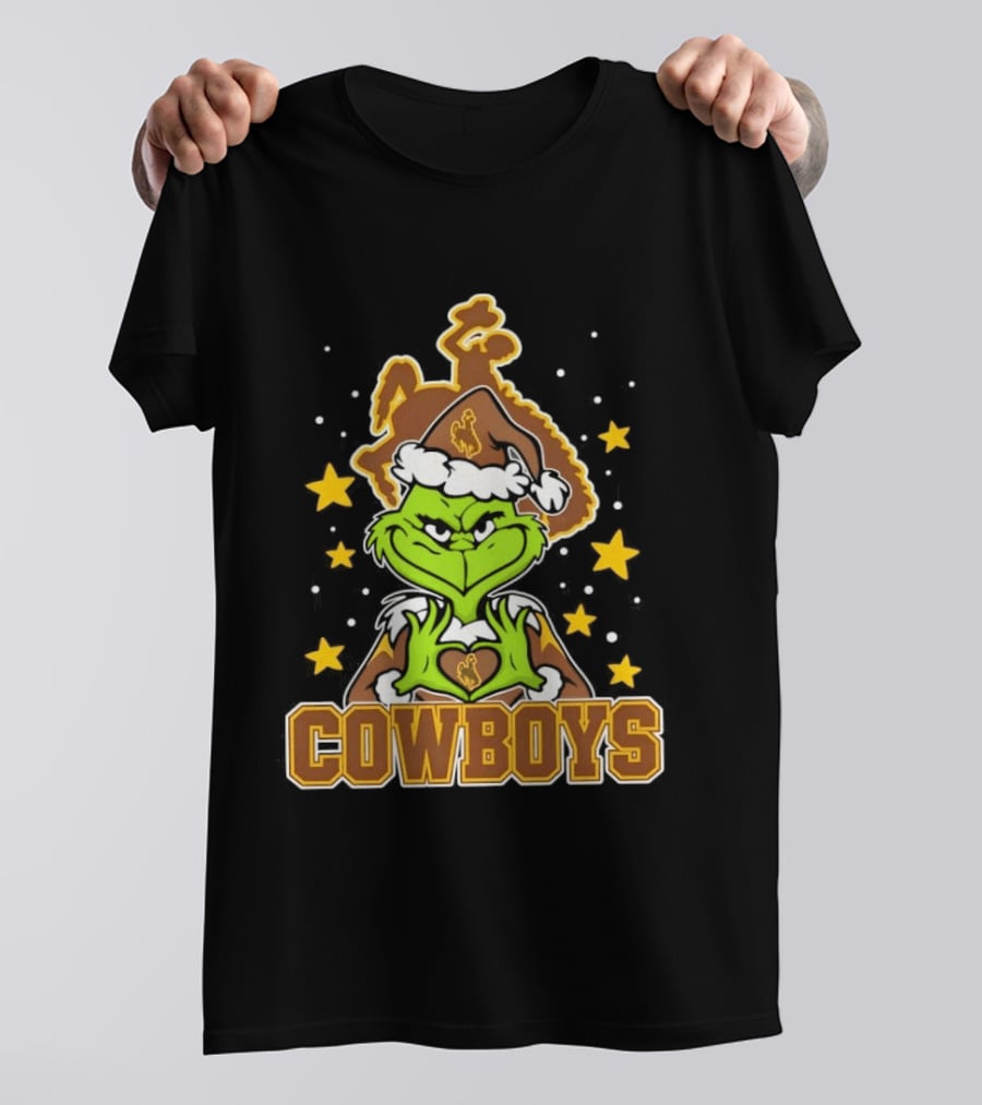 Grinch Cowboys Christmas Wyoming College Football T-Shirt